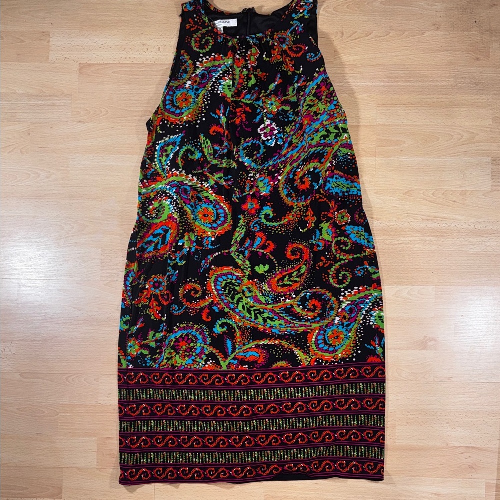Evan Picone NWT Colorful Paisley Sleeveless Dress